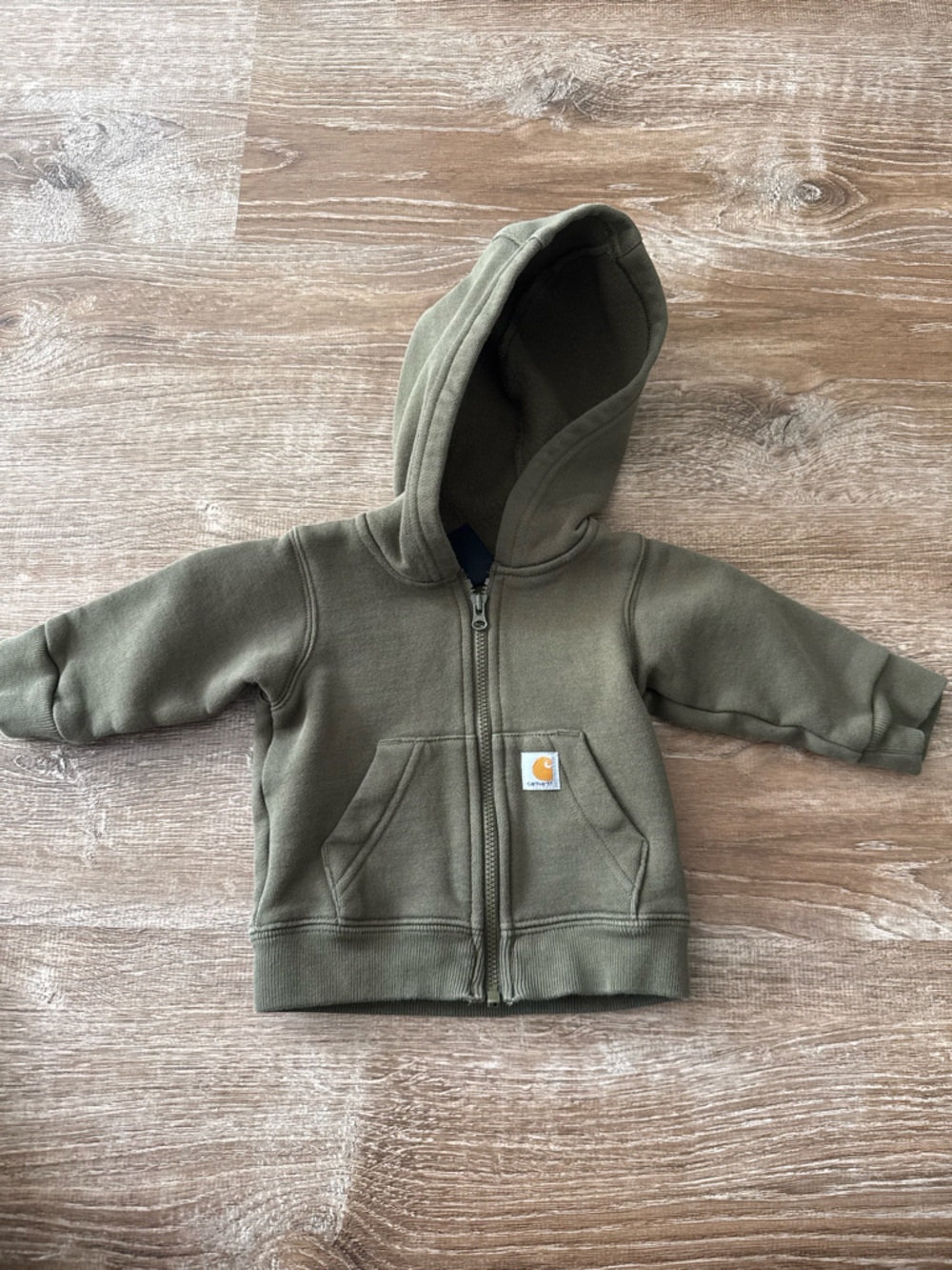 Infant Carhartt Olive Hooded Zip-Up Sweatshirt